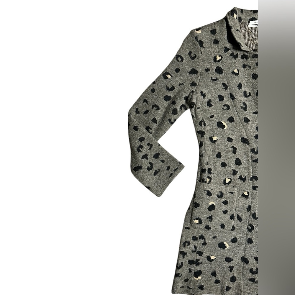 Aldo Martins Black and Tan Knit Leopard Cardigan XS - Picture 3 of 7
